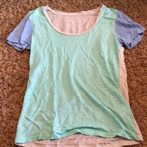j. crew blue green color block t-shirt